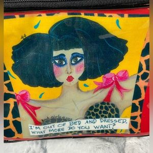 Vintage Bad girls 2003 patent black novelty makeup case!